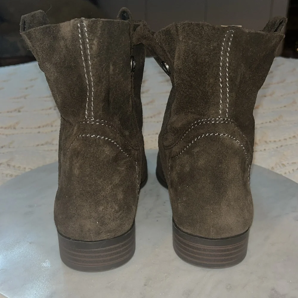 🤎NWT Frye & Co. Sarah Elephant suede brown tan leather ankle bootie slip on 7M🤎 - Picture 8 of 16